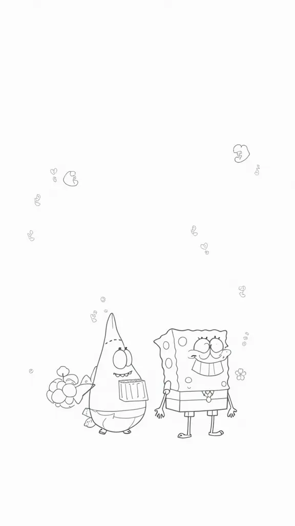 spongebob valentine coloring pages